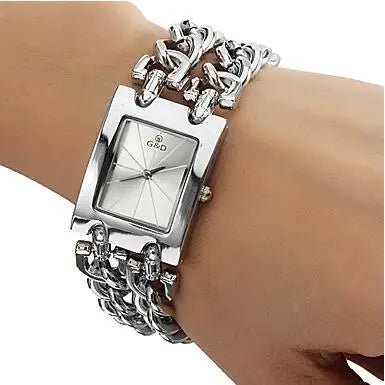 G & D-Montre en diamant pour femme, quartz, cadran rectangulaire, bracelet, horloge, biscuits de luxe, horloge pour femme LA TendanceStore multi service