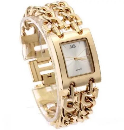 G & D-Montre en diamant pour femme, quartz, cadran rectangulaire, bracelet, horloge, biscuits de luxe, horloge pour femme LA TendanceStore multi service