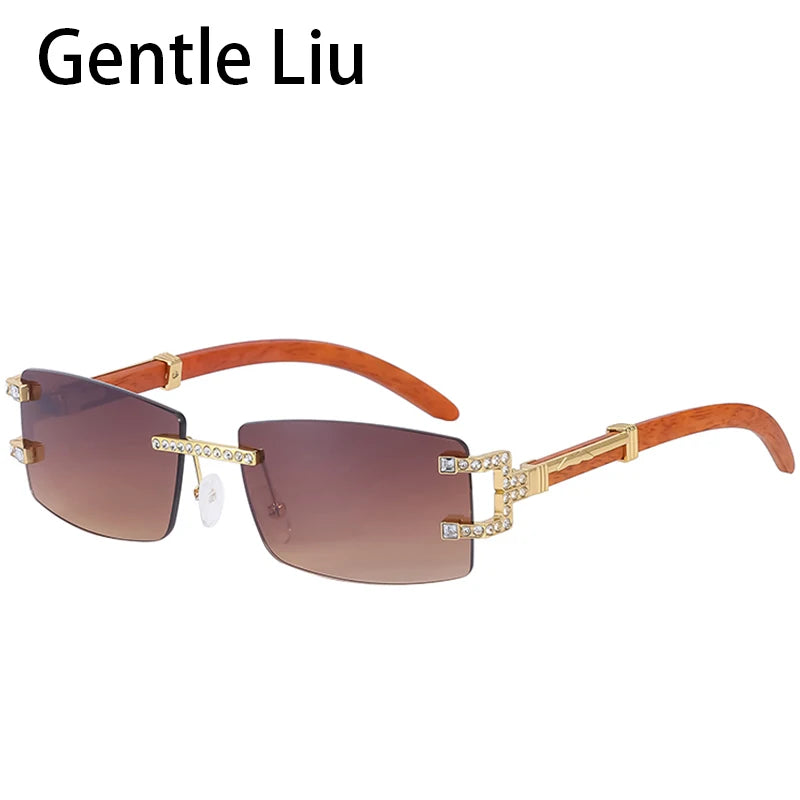 Petites lunettes de soleil rectangulaires sans monture pour hommes et femmes, lunettes de soleil carrées rétro, lunettes vintage, marque de luxe, UV400, 2025 LA TendanceStore multi service