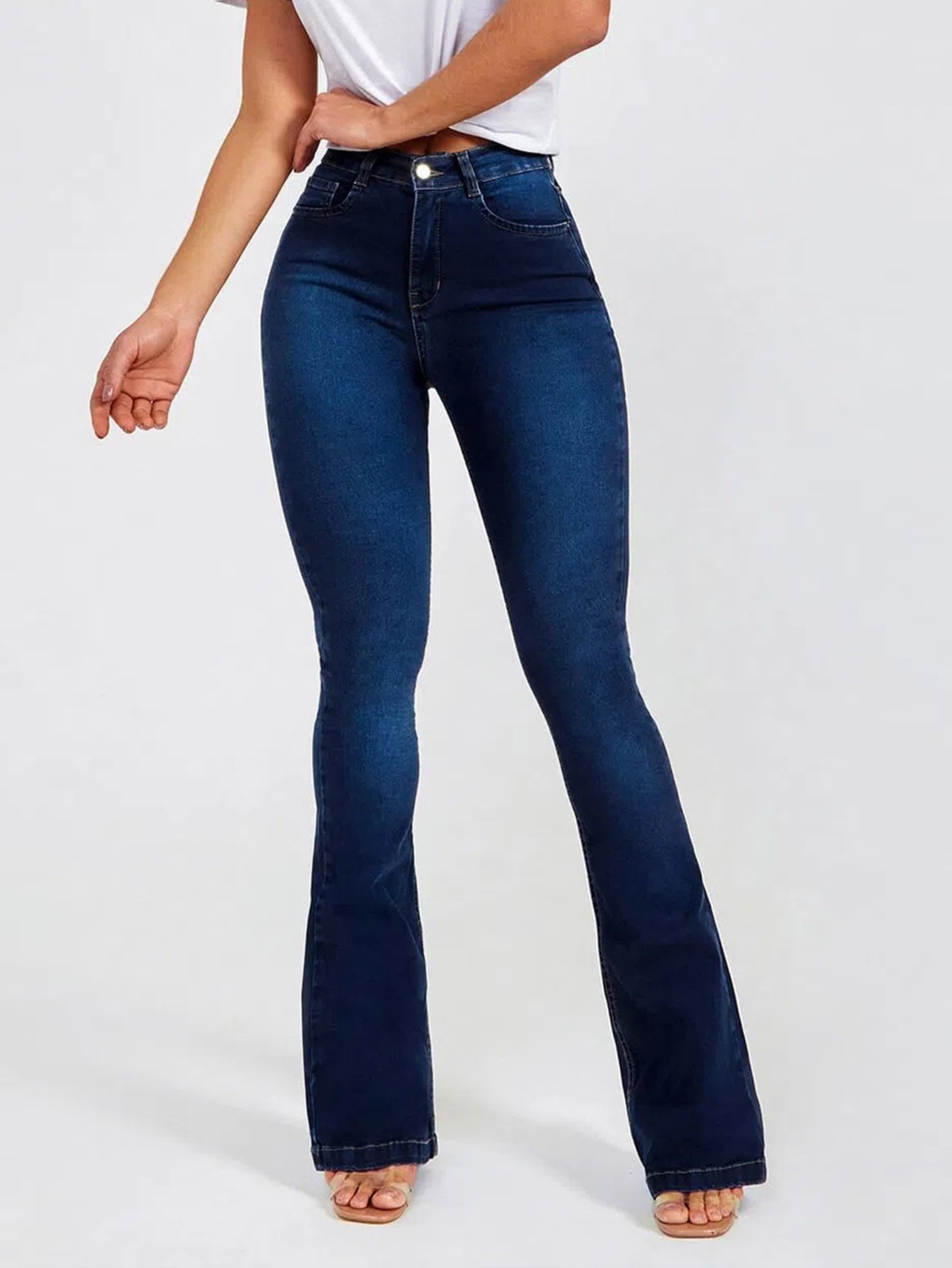 Jeans taille haute slim stretch pour femme