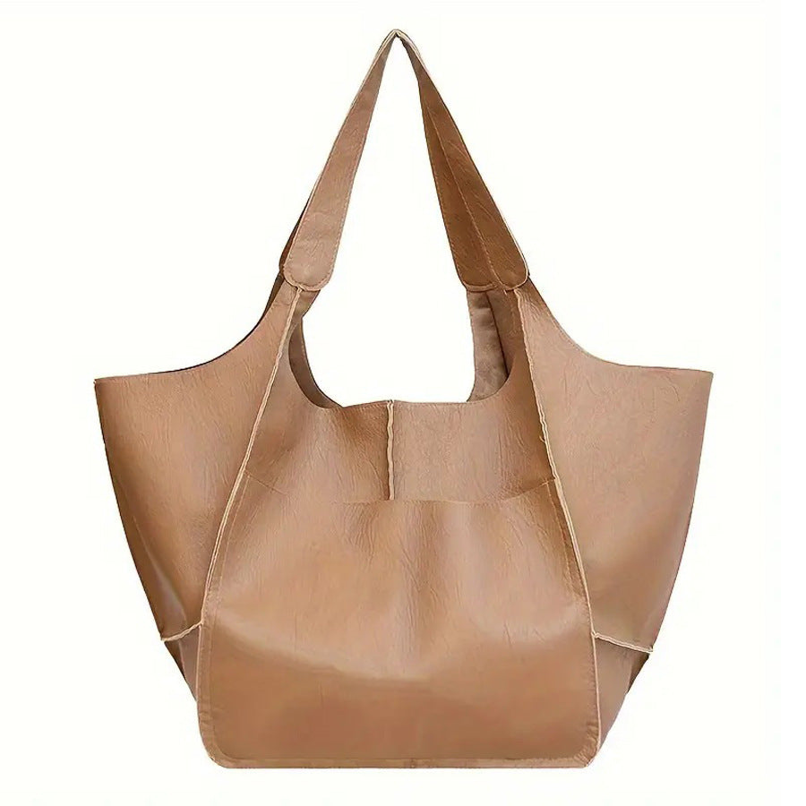 Simple and fashionable large soft leather handbag for women