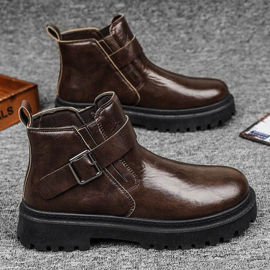 Bottes Martin décontractées de haute qualité pour extérieur, en cuir PU, imperméables - LA TendanceStore multi service