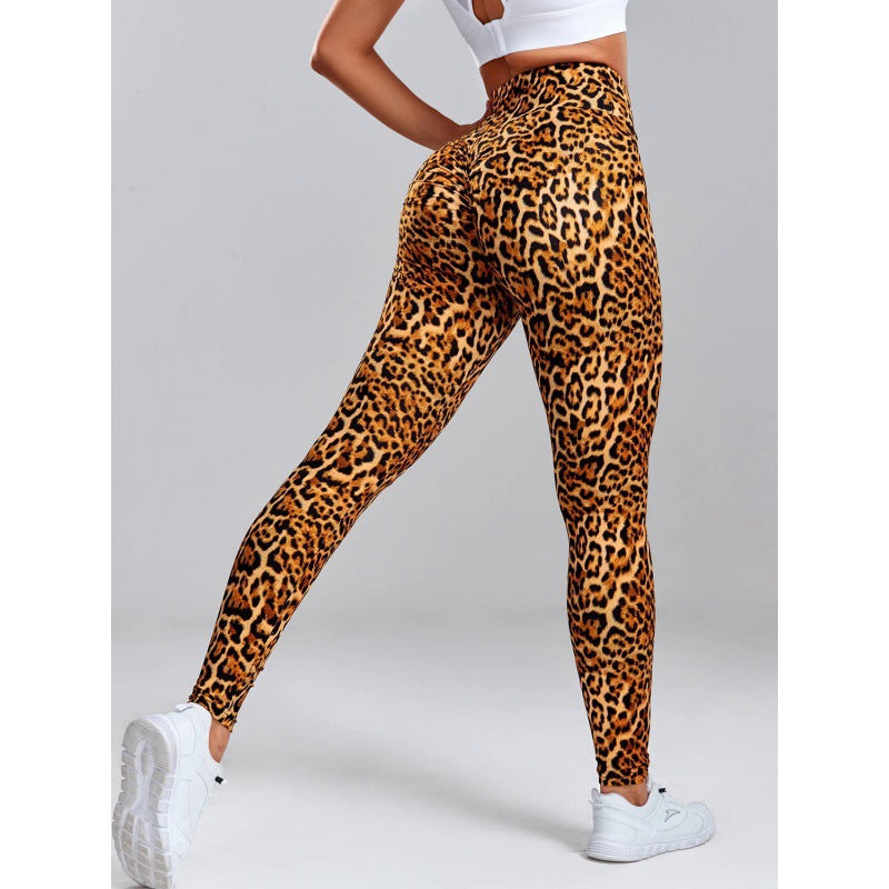 Leggings de yoga slim fit imprimées léopard, lift de fesses LA TendanceStore multi service