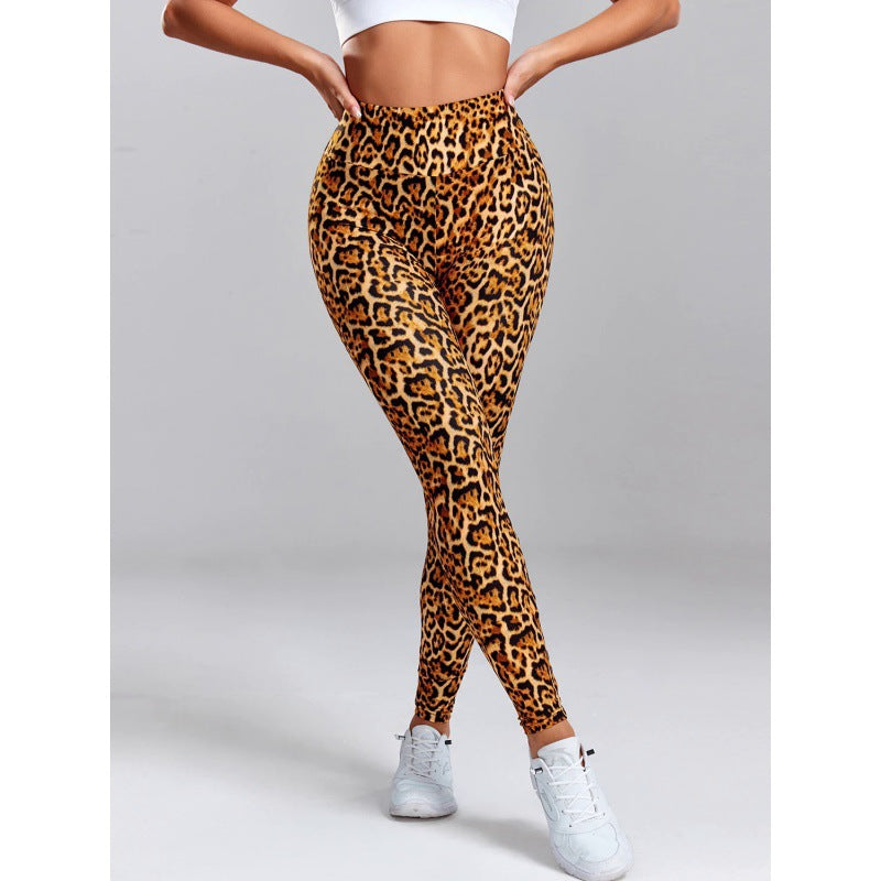 Leggings de yoga slim fit imprimées léopard, lift de fesses LA TendanceStore multi service