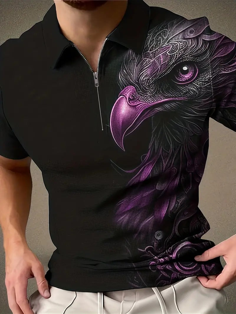 Men's Breathable and Fashionable Printed Polo Top