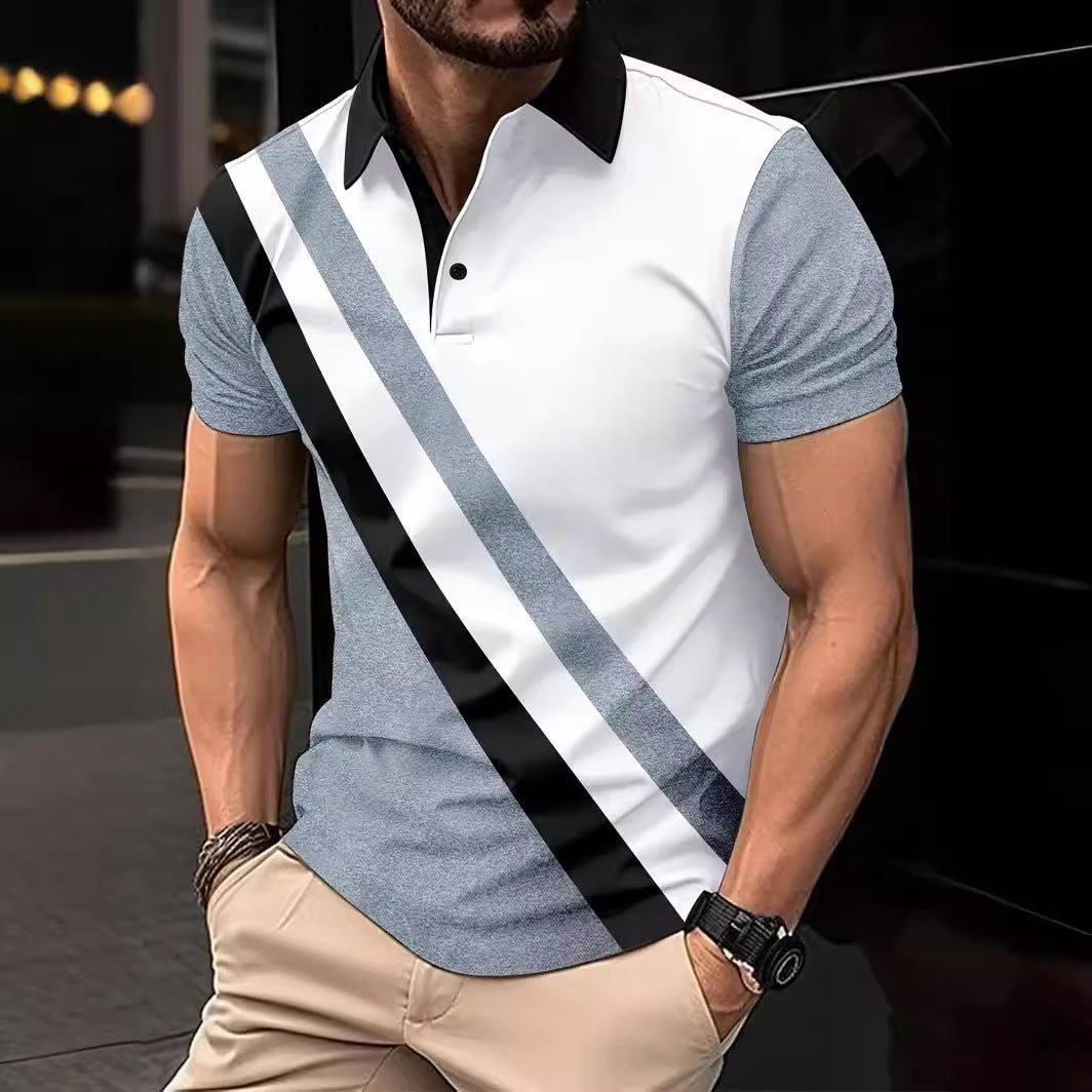 Men's Breathable and Fashionable Printed Polo Top