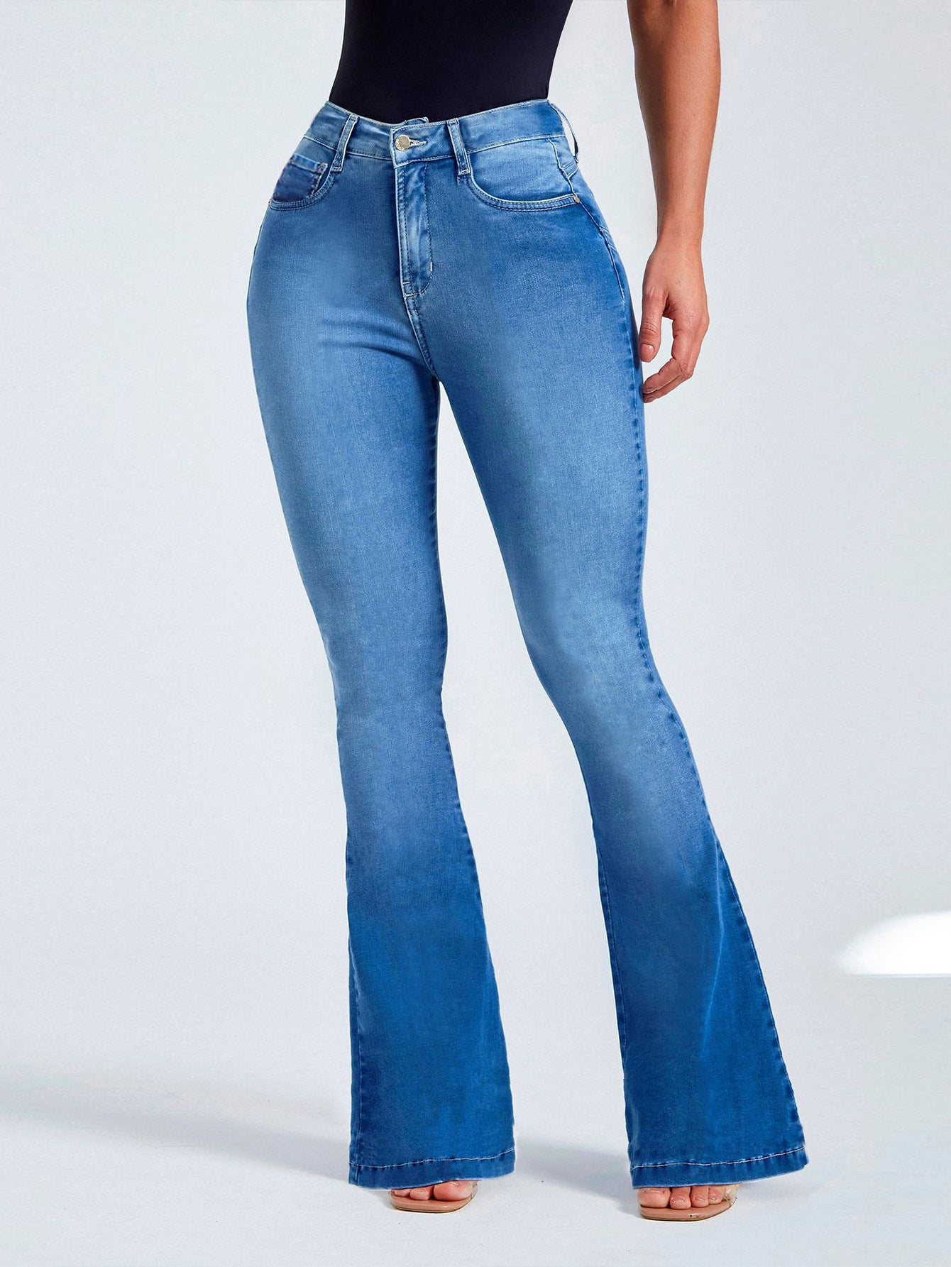 Jeans taille haute slim stretch pour femme