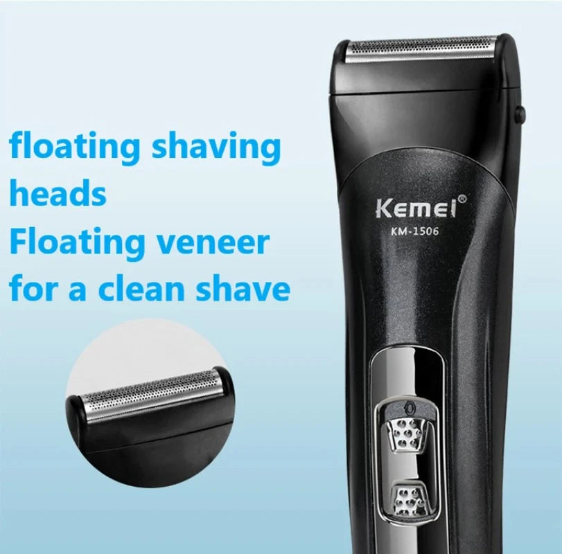 Kemei KM-1506 3 in 1 Electric Shaver USB Rechargeable Hair Clipper Professional Nose Hair Trimmer