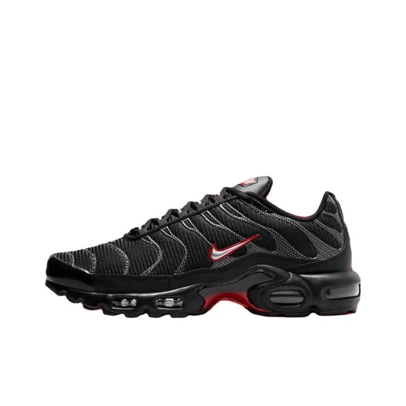 Nike-Air Max Plus TN Chaussures de Course pour Homme et Femme, Confortables, Respirantes, Antidérapantes, Coussin d'Air Durable, Noir