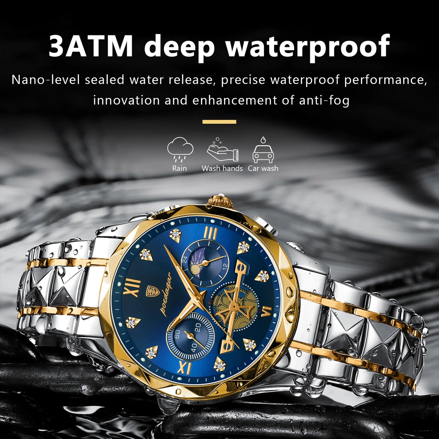 Luxury Stainless Steel Quartz Wrist Watch