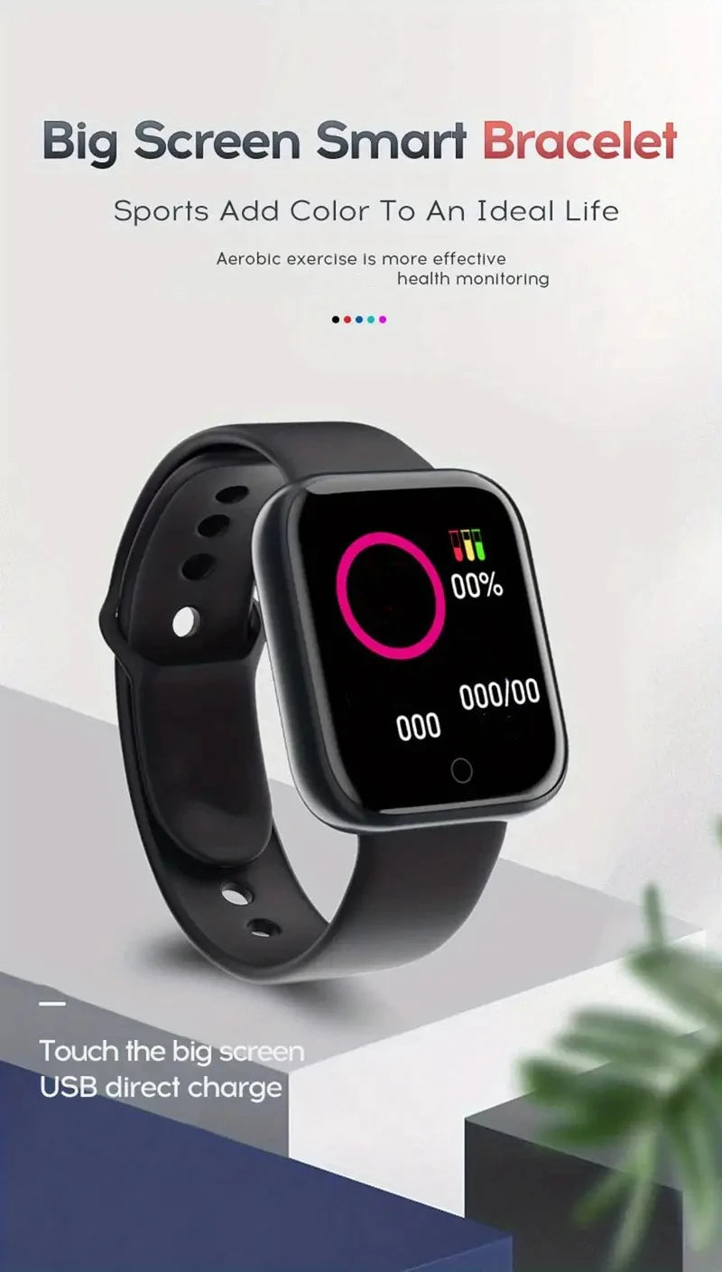 Smart Watch for Men Women Sports Mode Music Control Calorie Distance Fitness Smart Bracelet Message Reminder Smart Wristband Android IOS