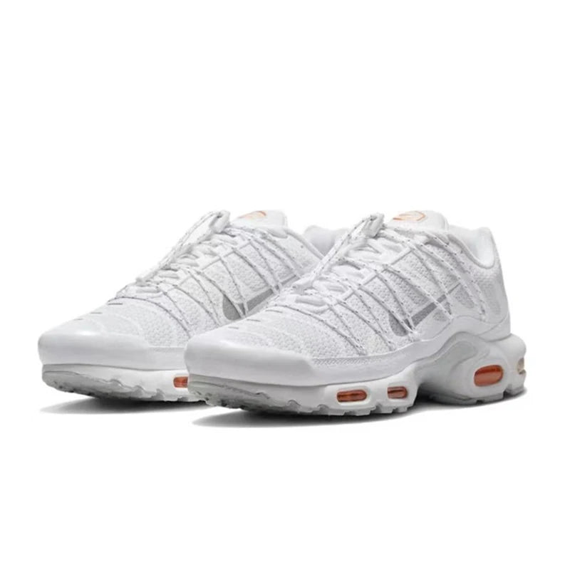 Nike-Air Max Plus Retro Low Cut Casual Chaussures pour Hommes et Femmes, Absorbant les Chocs, Antidérapant, Durable, Noir, Course