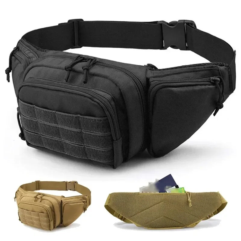 Men Motorcycle Nylon Waist Bag Fanny Pack Belt Sports Climbing Camping Male Tool Chest Hip Bum Bag