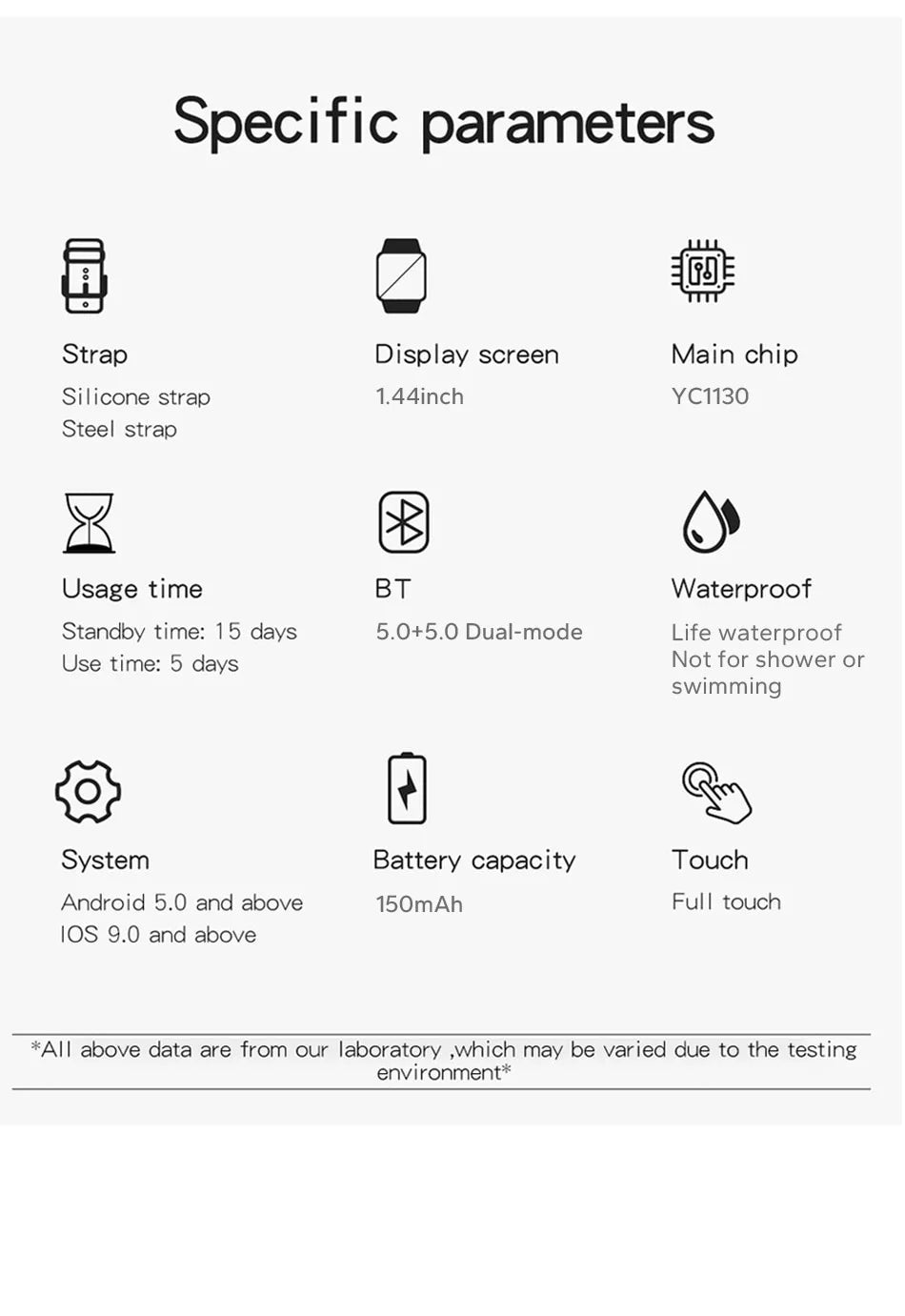 Montre intelligente 2024 pour téléphone Android, écran couleur 1,44 pouces, appel Bluetooth, surveillance de l'oxygène sanguin/la pression artérielle, montre intelligente pour femmes et hommes.