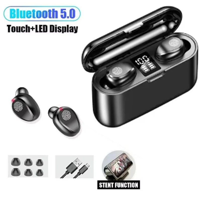 TWS Bluetooth Earphones Mini In-Ear Wireless Headphones for Sports Running HD Call Music Headset Compatible with Xperia Z5 Premium VIVO