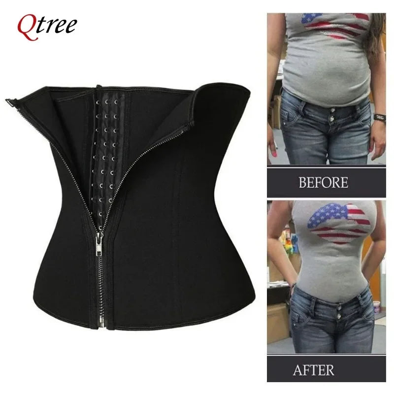 Qtree Ceinture de taille pour femmes, corset, gaine ventre plat, bustier, shapewear, amincissant, body shaper, néoprène, ceinture de sport