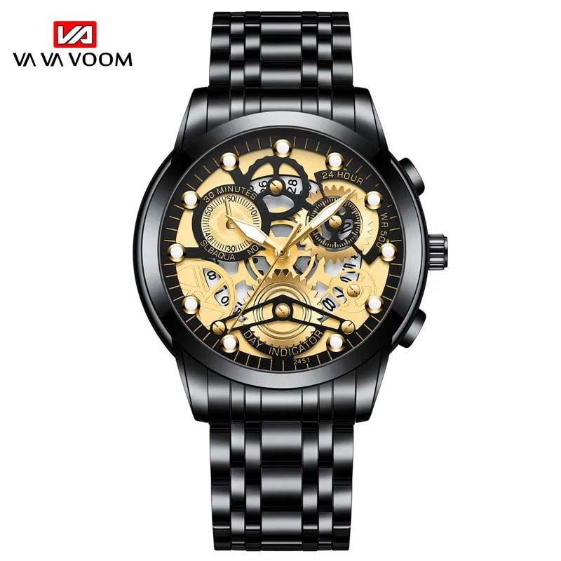 Montres Quartz pour Hommes  en Or, Montres de Sport , Bracelet en Acier Inoxydable LA TendanceStore multi service