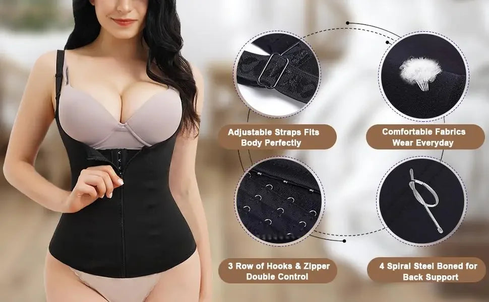 Slimming Corset for Weight Loss, Sweat Waist Trainer, Sauna Soaked Compression Shirt, Tummy Control Belt, Y Shapewear