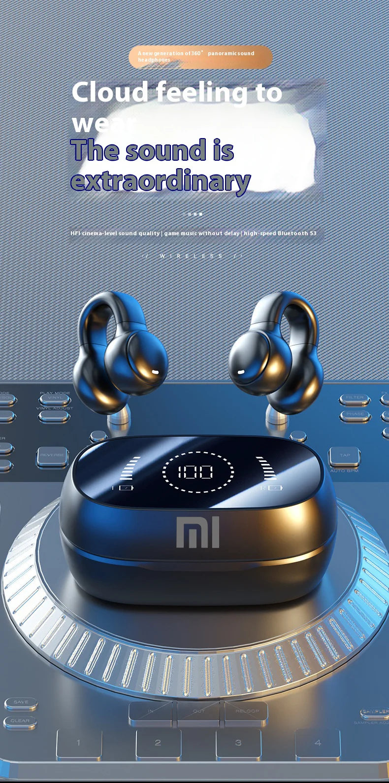 XIAOMI M47 Wireless Bluetooth Headphones Noise Reduction Bone Conduction Sports Earphones with Microphone Free