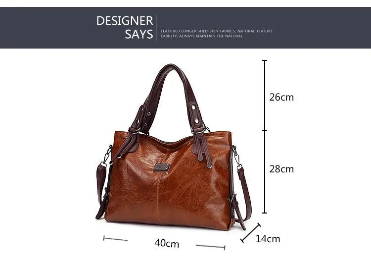 Sac à main en cuir souple pour femme, fourre-tout décontracté LA TendanceStore multi service