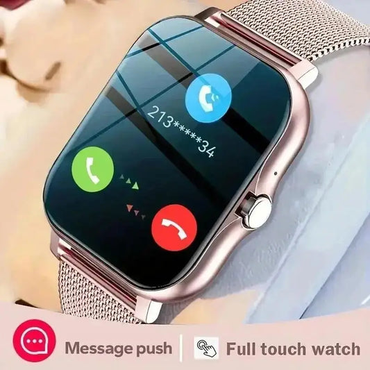 Montre intelligente 2024 pour téléphone Android, écran couleur 1,44 pouces, appel Bluetooth, surveillance de l'oxygène sanguin/la pression artérielle, montre intelligente pour femmes et hommes.