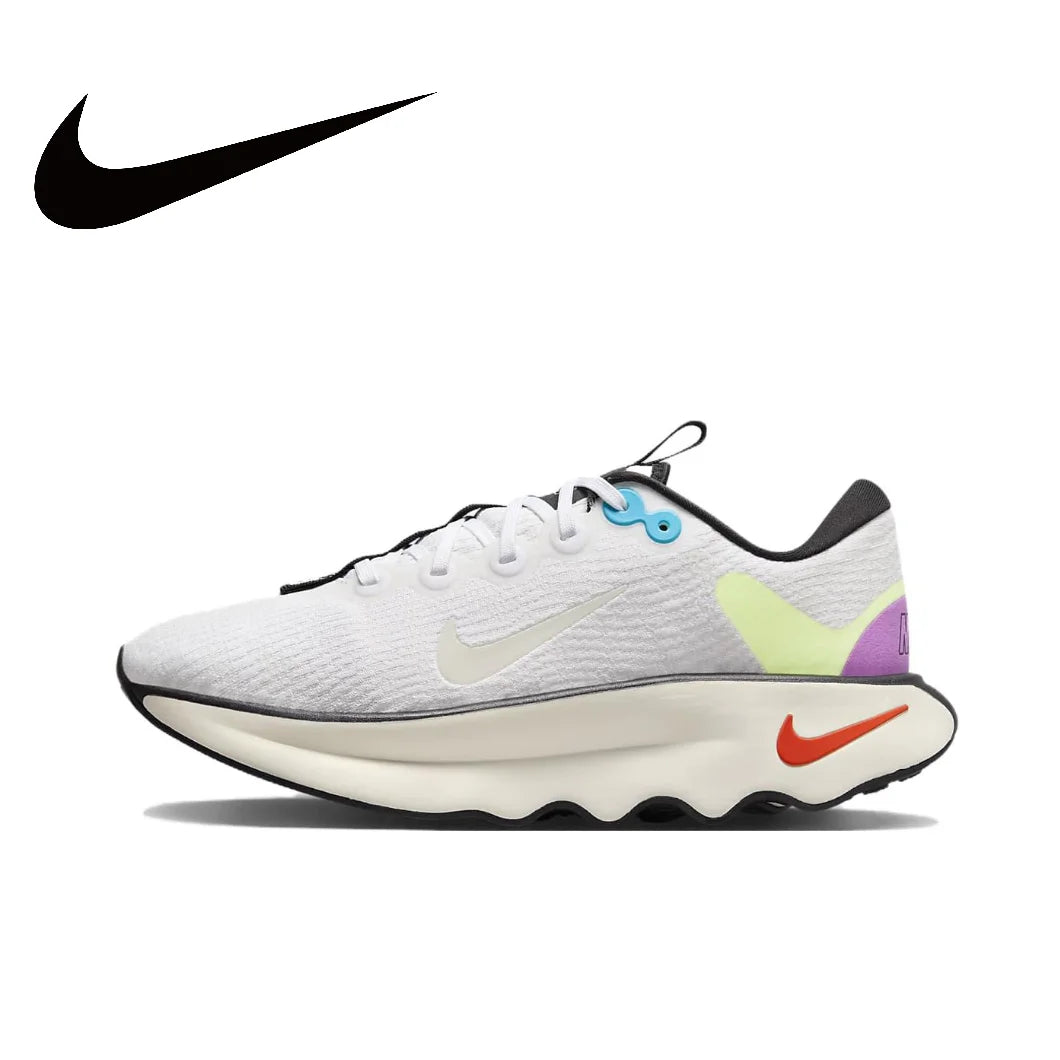 Nike-Baskets Motiva Low pour hommes et femmes, chaussures d'été légères, chaussures décontractées rembourrées, confortables et portables, blanc et jaune