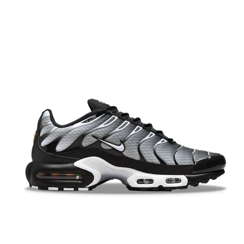 Nike-Air Max Plus Low Men's Sneakers, Casual Running Shoes, Comfortable, Shock Absorption, Anti-Aging, Black, Original