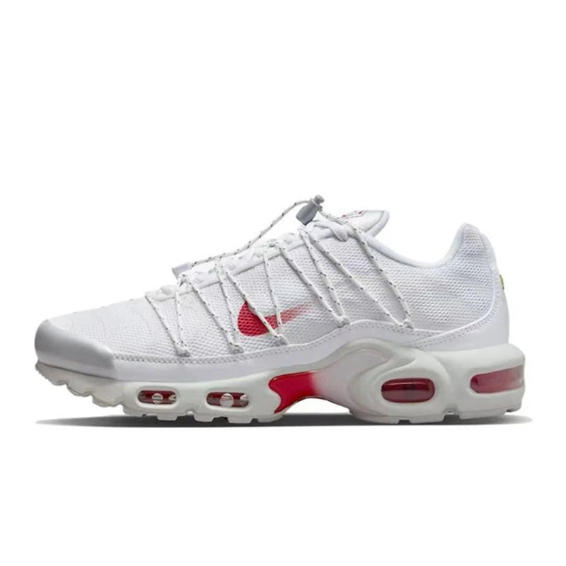 Nike-Air Max Plus Retro Low Cut Casual Chaussures pour Hommes et Femmes, Absorbant les Chocs, Antidérapant, Durable, Noir, Course