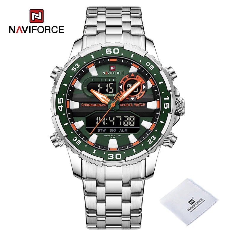 NAVIFORCE-Montre-bracelet analogique numérique à quartz pour homme, écran LCD, étanche à 30m, marque tendance, originale LA TendanceStore multi service