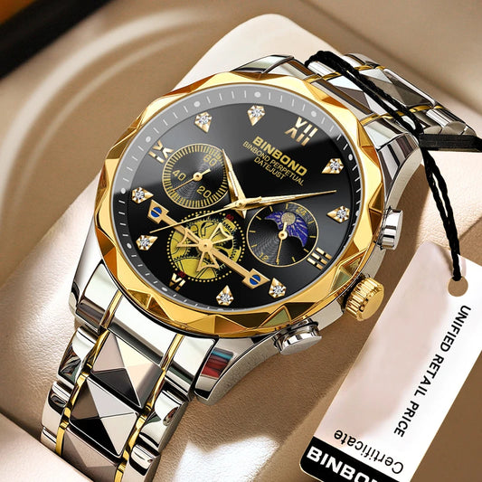 Luxury Stainless Steel Watch with Quartz Movement