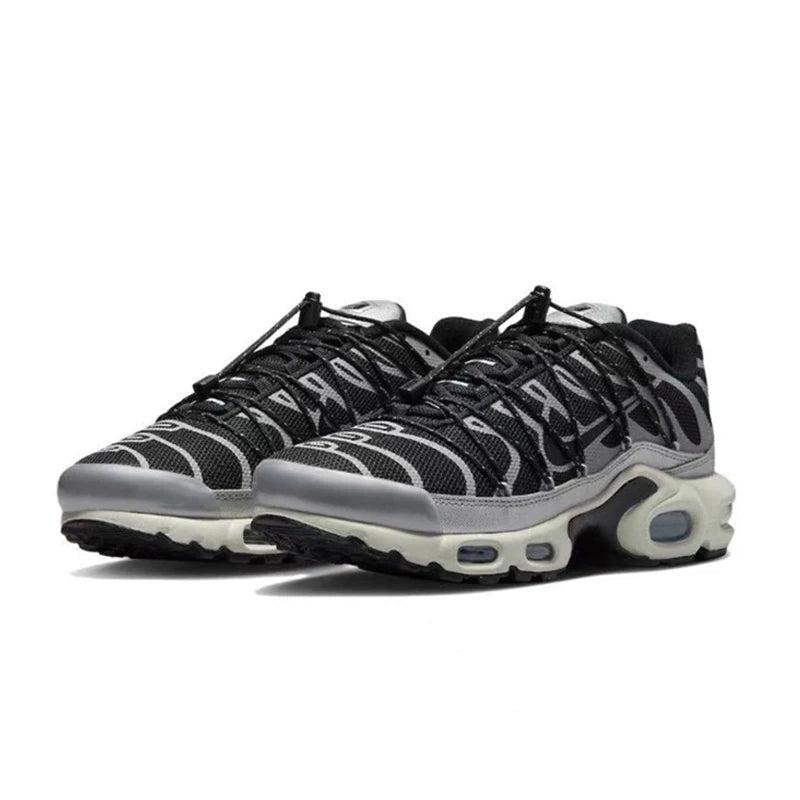 Nike-Air Max Plus Retro Low Cut Casual Chaussures pour Hommes et Femmes, Absorbant les Chocs, Antidérapant, Durable, Noir, Course