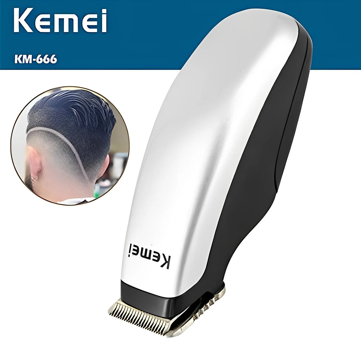 Kemei Mini Hair Clipper, Portable Hair Trimmer, Barber Hair Cutting Machine, Replaceable Battery Hair Trimmer Machine for Men KM-666