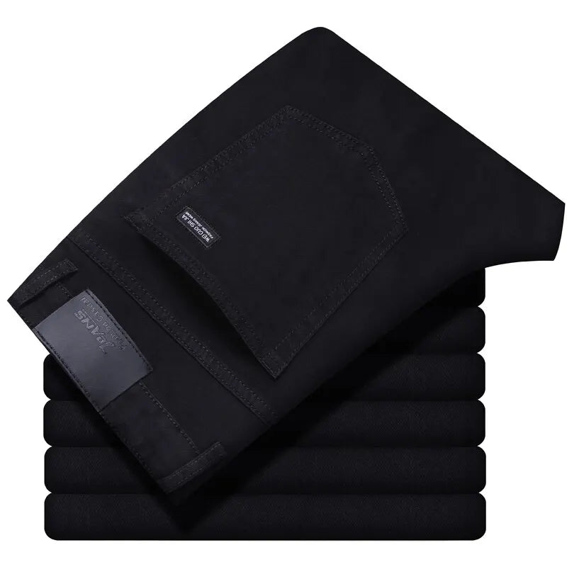 Nouveaux jeans décontractés pour hommes Wthinlee, style droit extensible, mode classique bleu noir, pantalons de travail en denim, vêtements de marque pour hommes