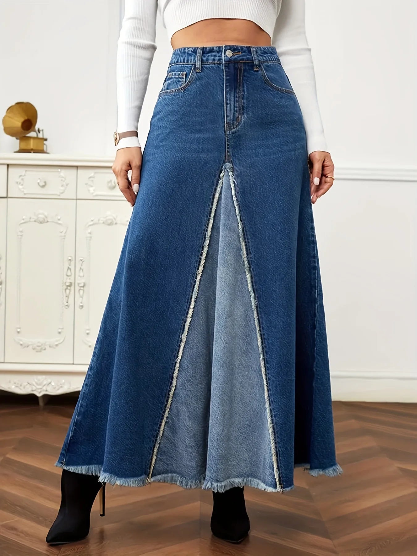 Jupe longue en denim pour femmes nouvelle mode  XS-L LA TendanceStore multi service