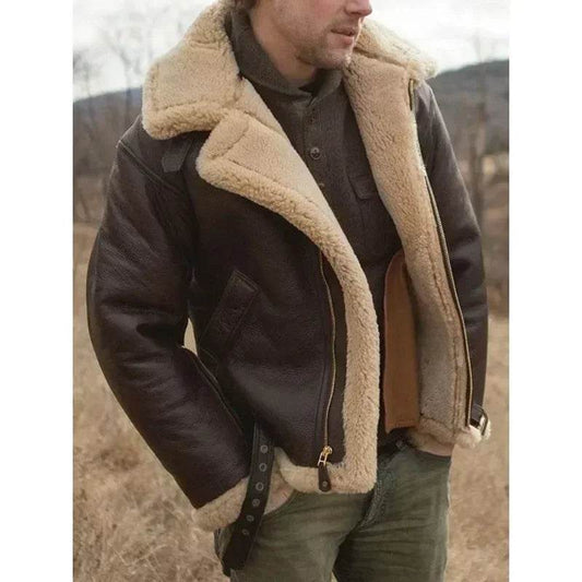 2025 Fur Integrated Men's Jacket Coat with Thickened New Winter Fashion and Casual Faux Leather Fleece Men's Jacket Clothing - LA TendanceStore multi service