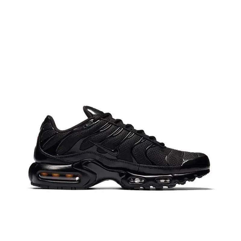 Nike-Air Max Plus TN Chaussures de Course pour Homme et Femme, Confortables, Respirantes, Antidérapantes, Coussin d'Air Durable, Noir