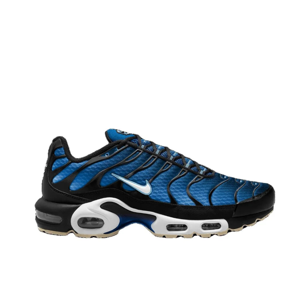 Nike-Air Max Plus TN Retro Low Men's Original Running Shoes Comfortable Shock Absorption Casual Sneakers Blue Black Turning