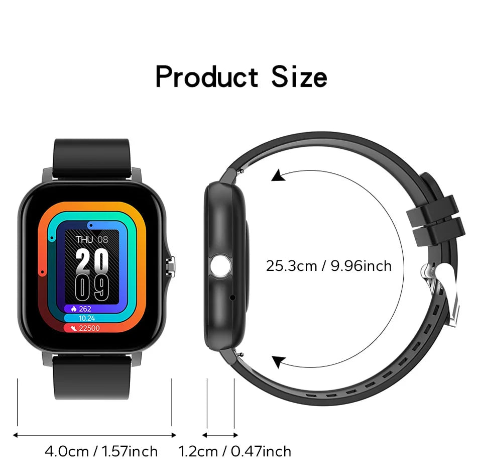 Montre intelligente 2024 pour téléphone Android, écran couleur 1,44 pouces, appel Bluetooth, surveillance de l'oxygène sanguin/la pression artérielle, montre intelligente pour femmes et hommes.