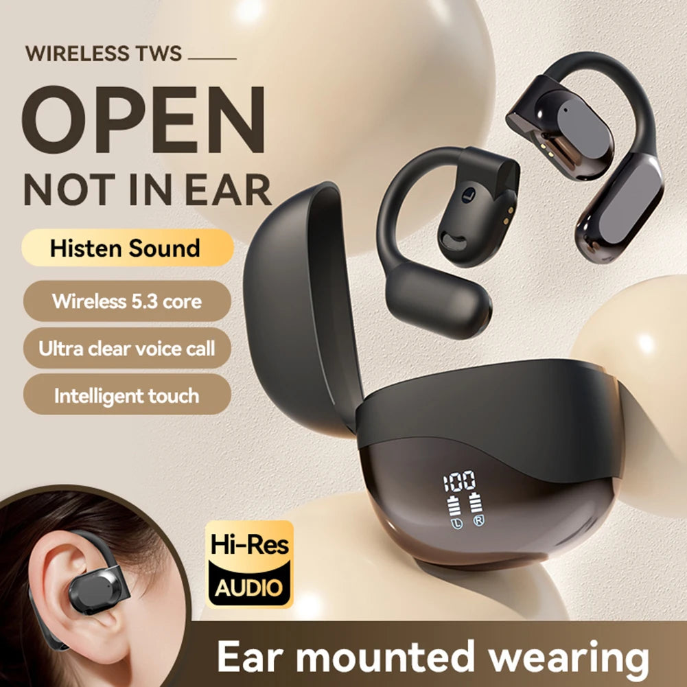 CampanAI Real-time Earphones, Ear Hook Headset, Campanvocal Intelligent Two-way Call, Bluetooth 5.4 Compatible, Business Travel