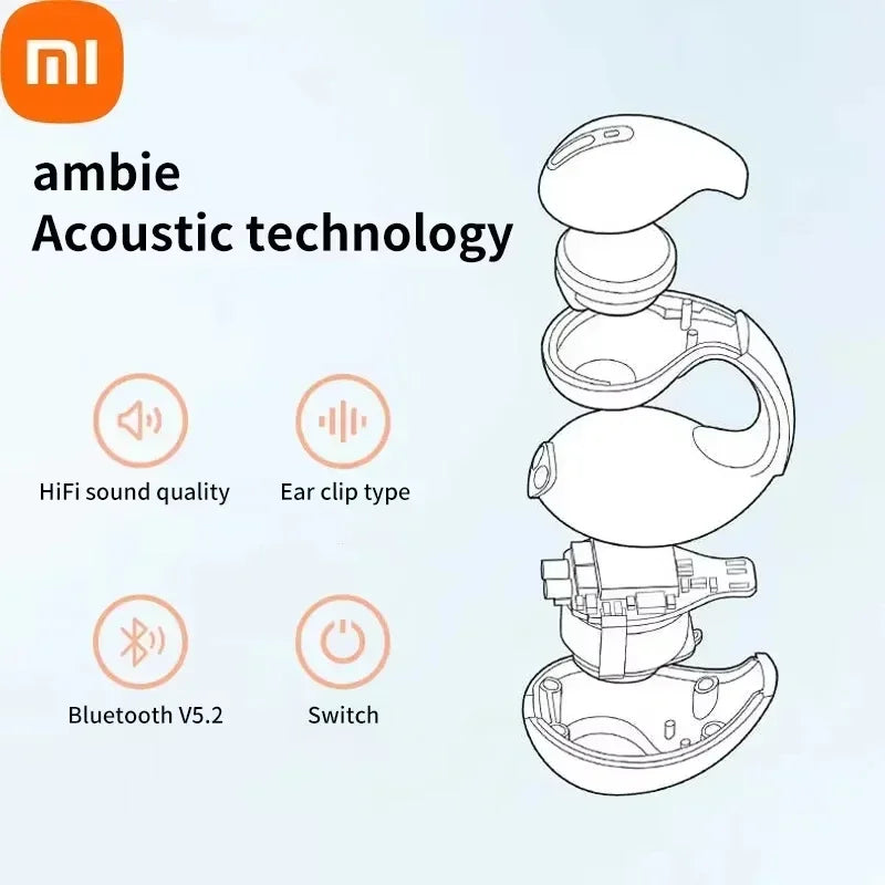 Xiaomi T7500 Bluetooth Headphones Bone Conduction Wireless HiFi Stereo Sports Waterproof Earphones with Microphone for Gaming Music