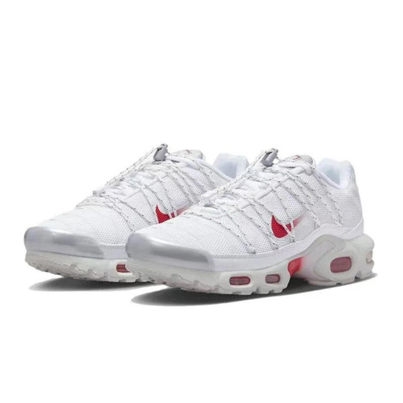 Nike-Air Max Plus Retro Low Cut Casual Chaussures pour Hommes et Femmes, Absorbant les Chocs, Antidérapant, Durable, Noir, Course