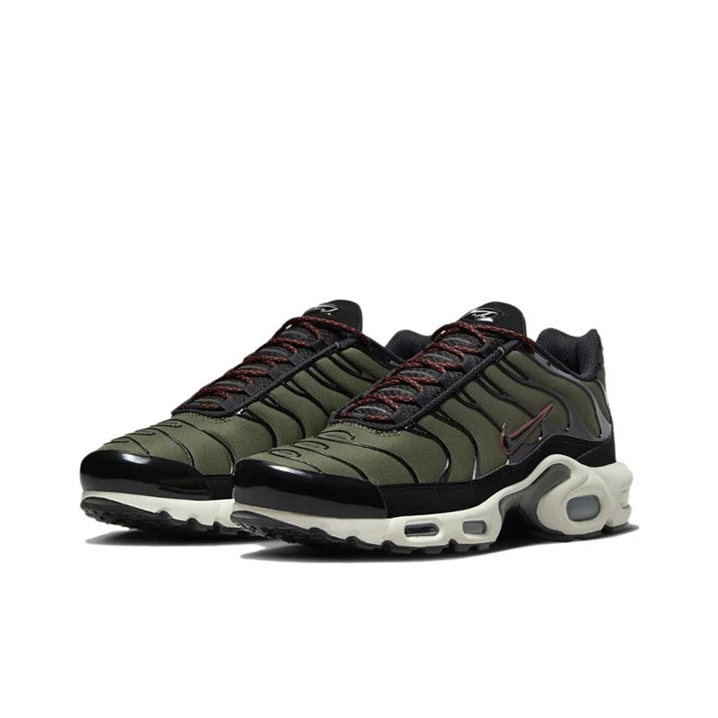 Nike-Air Max Plus TN Chaussures de Course pour Homme et Femme, Confortables, Respirantes, Antidérapantes, Coussin d'Air Durable, Noir