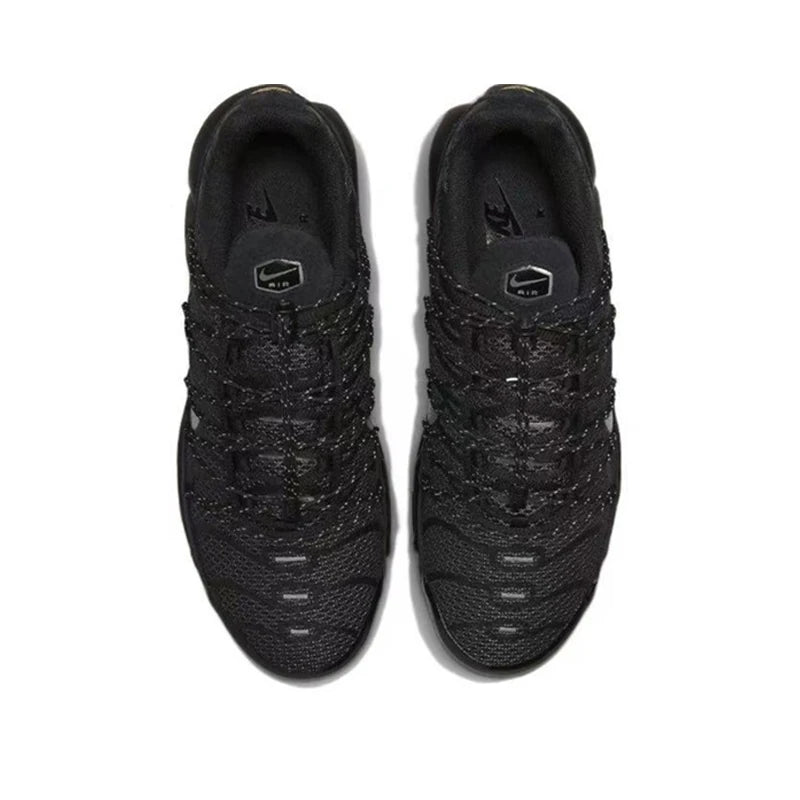 Nike-Air Max Plus Retro Low Cut Casual Chaussures pour Hommes et Femmes, Absorbant les Chocs, Antidérapant, Durable, Noir, Course