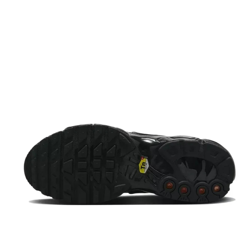 Nike-Air Max Plus Low Men's Sneakers, Casual Running Shoes, Comfortable, Shock Absorption, Anti-Aging, Black, Original