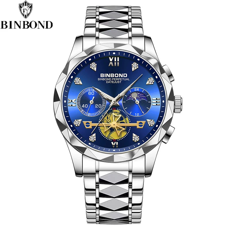 Luxury stainless steel sports watch