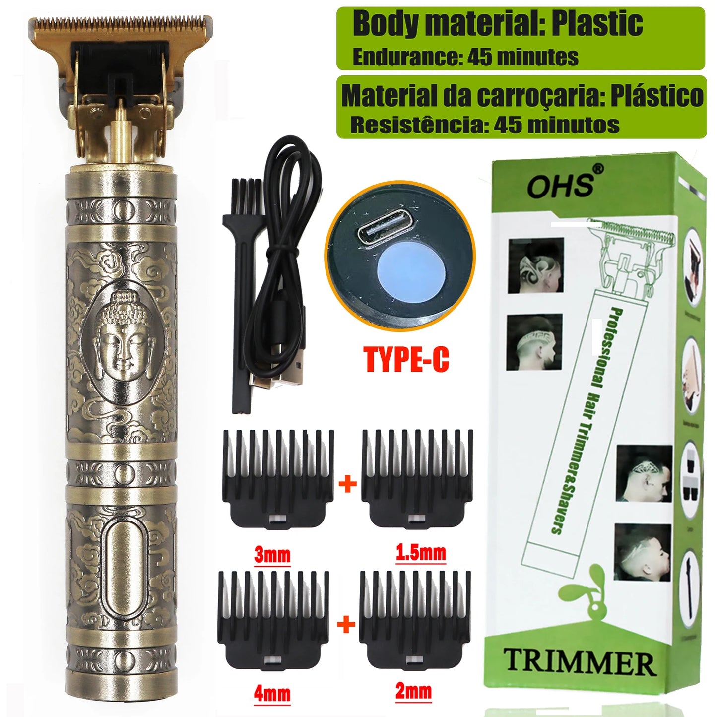 T9 LCD Display Electric Hair Clipper for Men Beard Trimmer Hair Cutting Machine 0mm