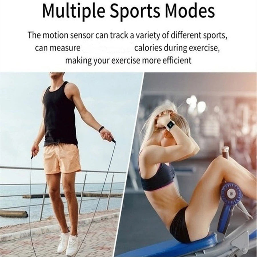 Smart Watch for Men Women Sports Mode Music Control Calorie Distance Fitness Smart Bracelet Message Reminder Smart Wristband Android IOS