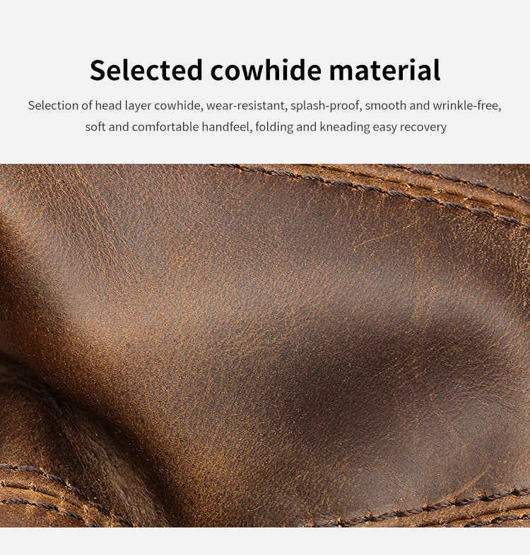 WESTAL Horsehide Leather Belt Bags for Men, Phone Waist Bags, Men's Sports Waist Bag, Zipper Crossbody Bag, Men's Fanny Pack, 8879