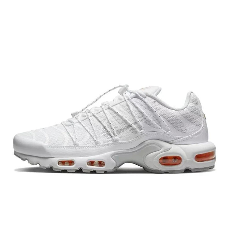 Nike-Air Max Plus Retro Low Cut Casual Chaussures pour Hommes et Femmes, Absorbant les Chocs, Antidérapant, Durable, Noir, Course