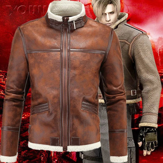 Hot 2019 Fashion Game Costumes Men's One Jacket Winter Jacket Thick Thermal Warm Stand Collar Mens Leather Coat Erkek Mont M-5XL LA TendanceStore multi service